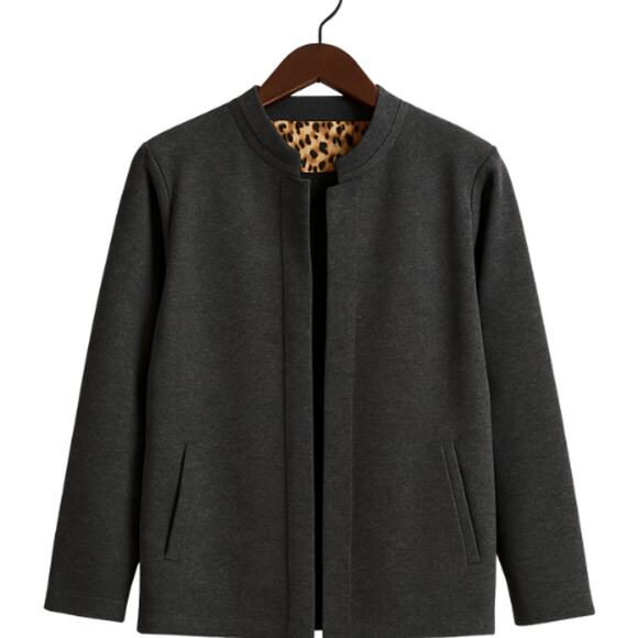 Anthropologie Luii Wool Zip Front Jacket in Dark Gray New Size Small - Picture 2 of 8